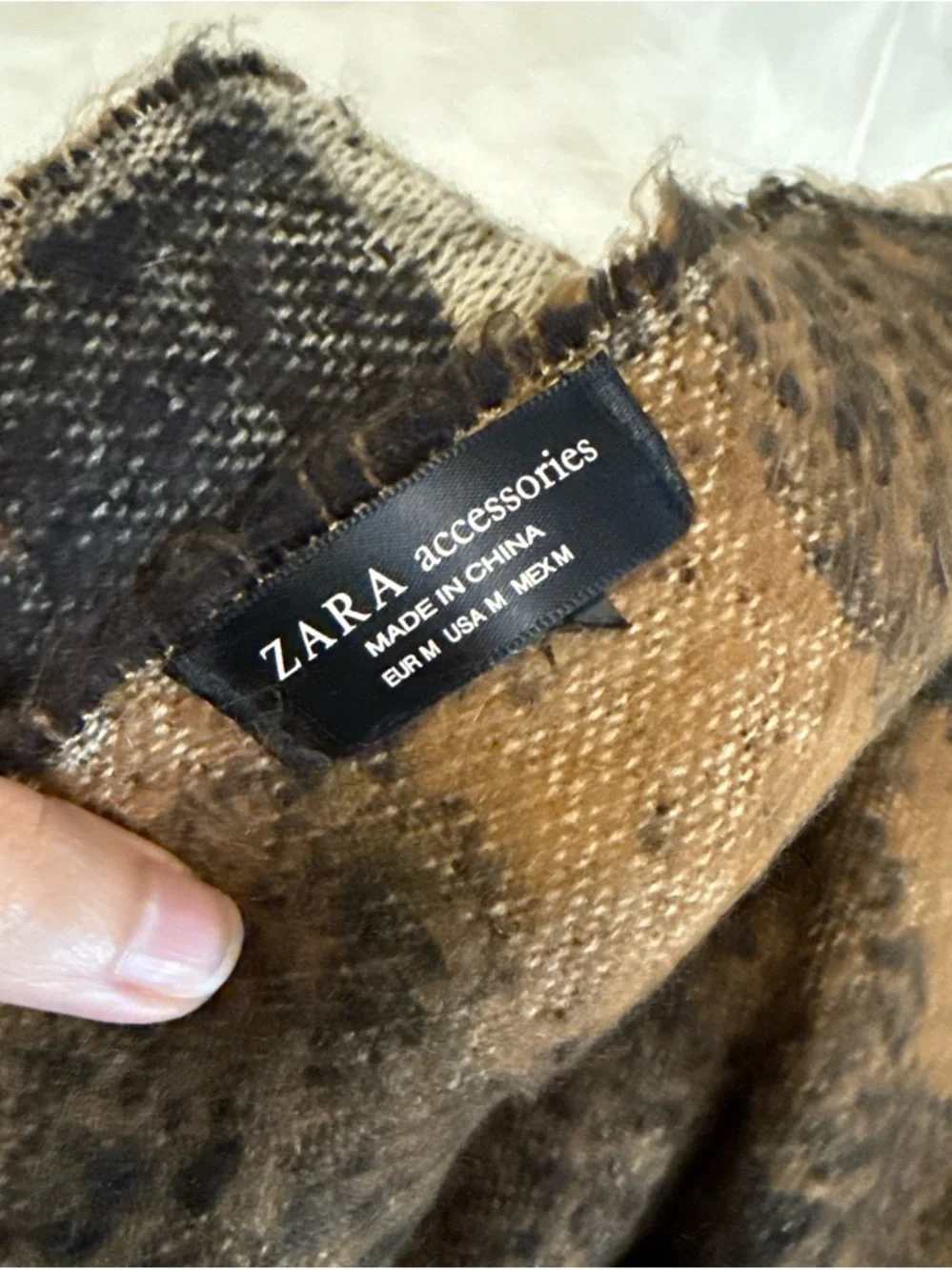 Zara Cozy Leopard Print Throw Blanket in Tan and Black